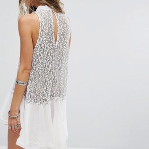 Free People Tell Tale Heart White Lace Tunic